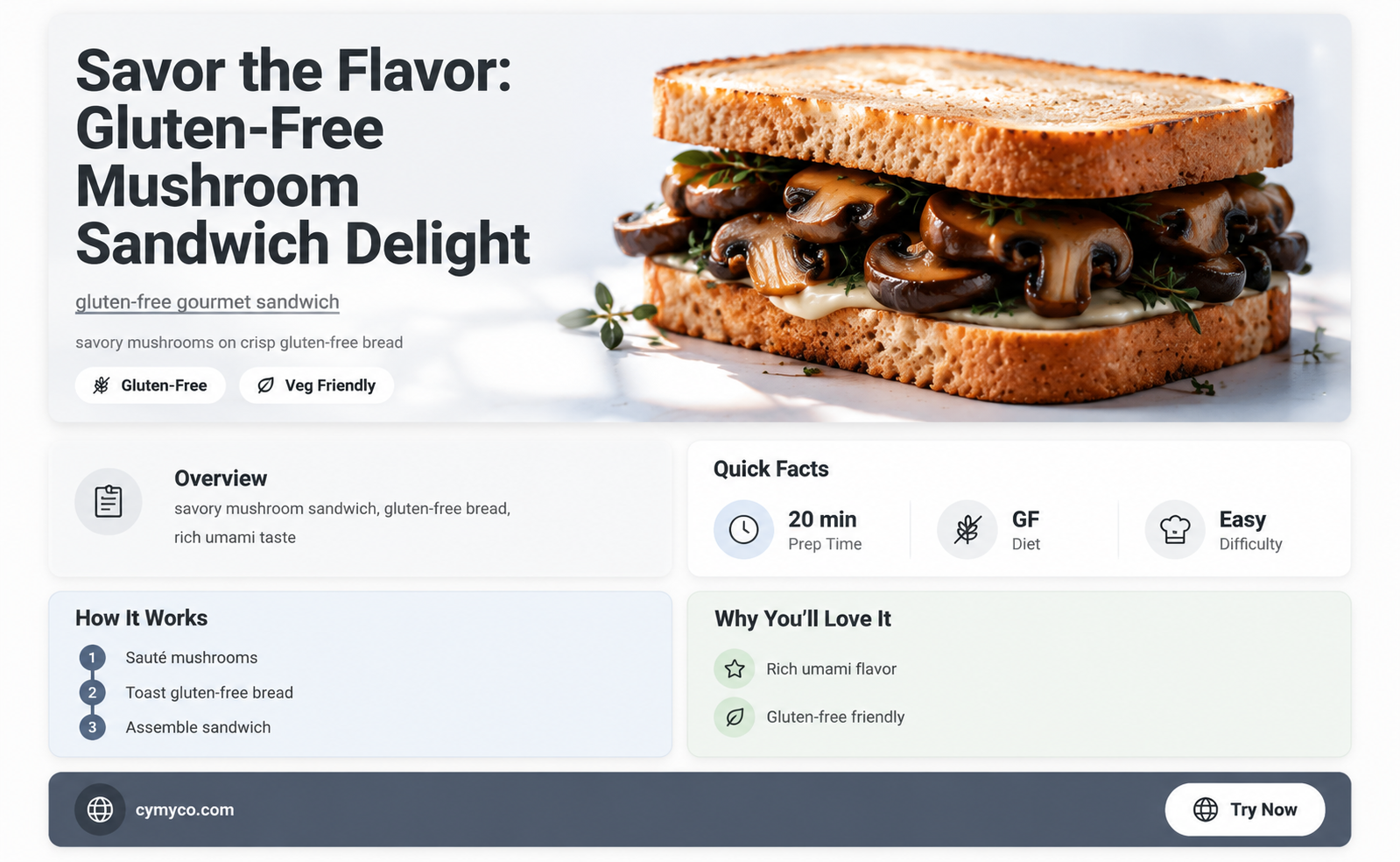 how to make delicious gluten free mushroom sandwich