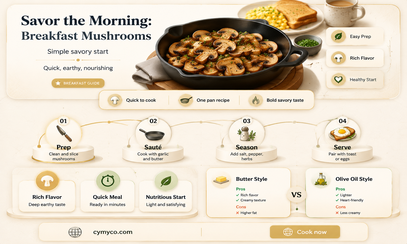 how to make delicious mushrooms for breakfast