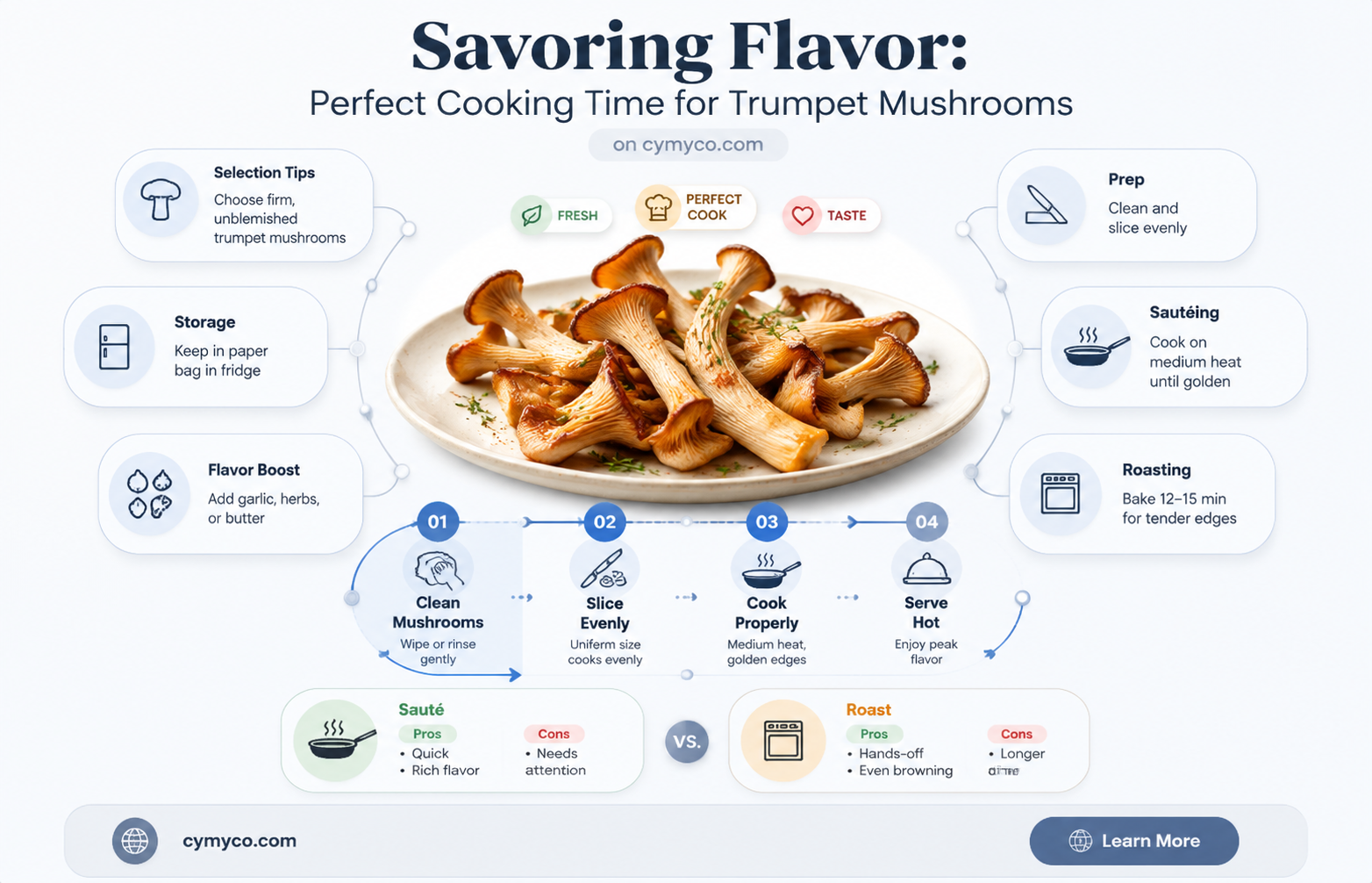 how long to cook trumpet mushrooms