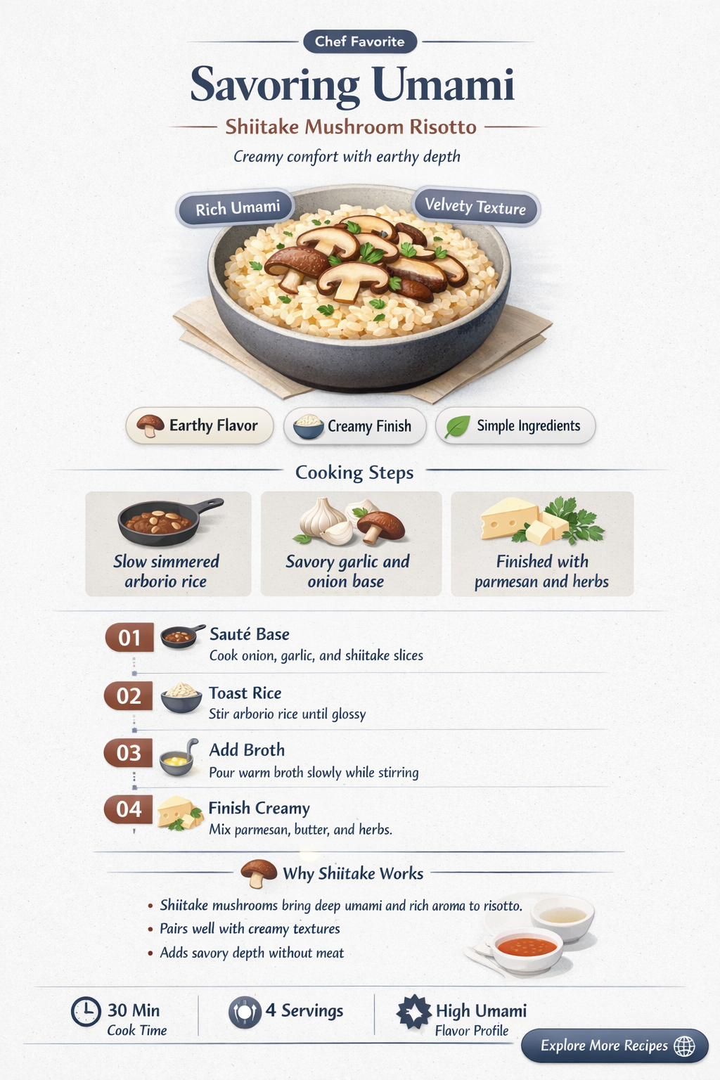 can you use shiitake mushrooms in risotto
