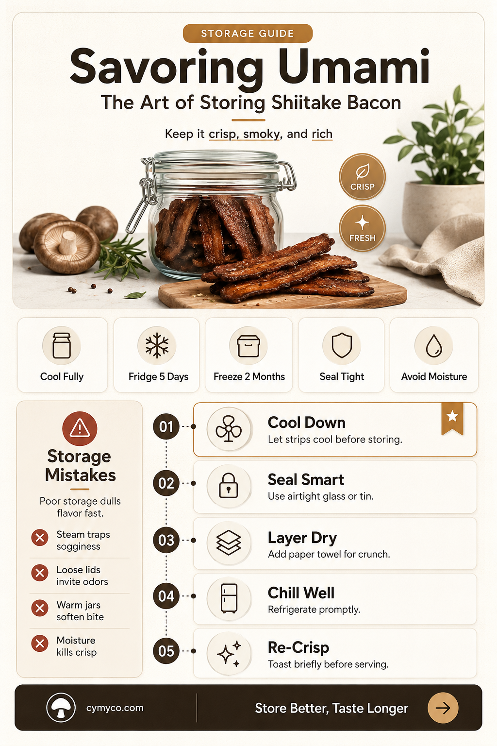 can you store shiitake bacon