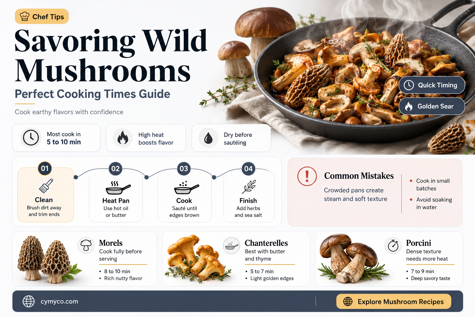 how long to cook wild mushrooms