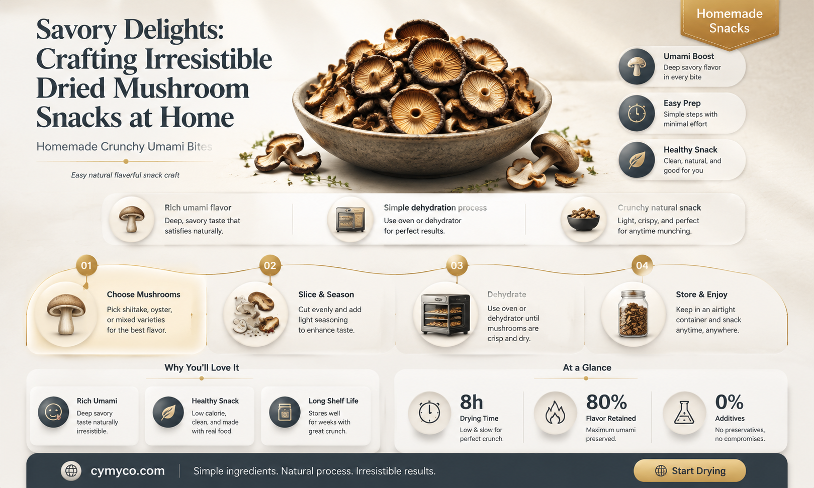 how to make dried mushroom snacks