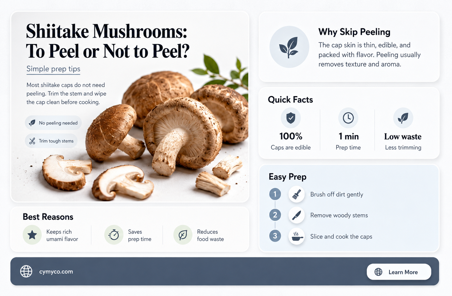 do i need to peel shiitake mushrooms