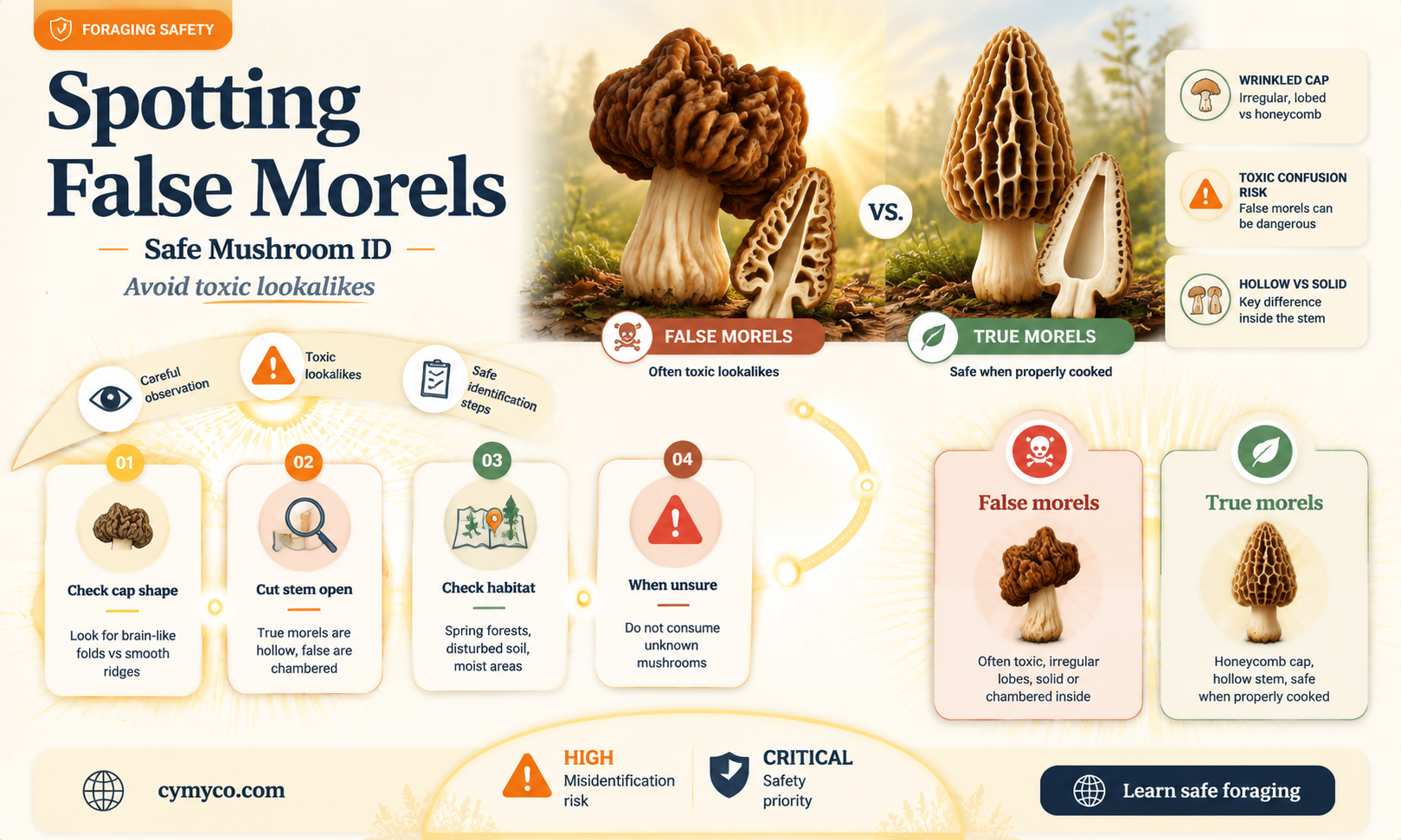how to identify false morels