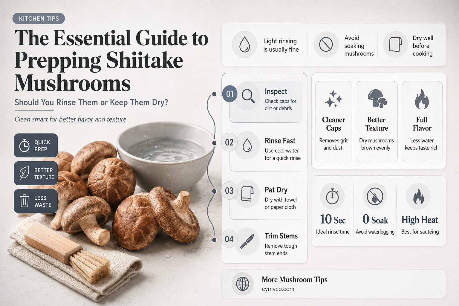 do you need to rinse shiitake mushrooms