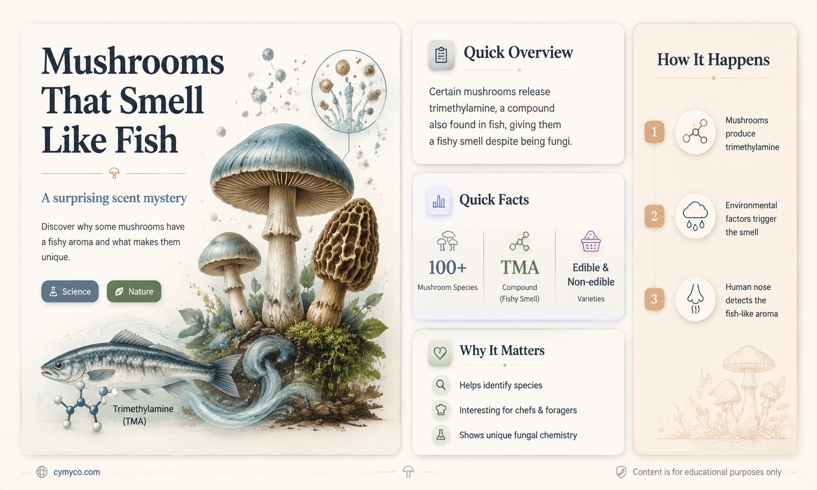 why do mushrooms smell like fish