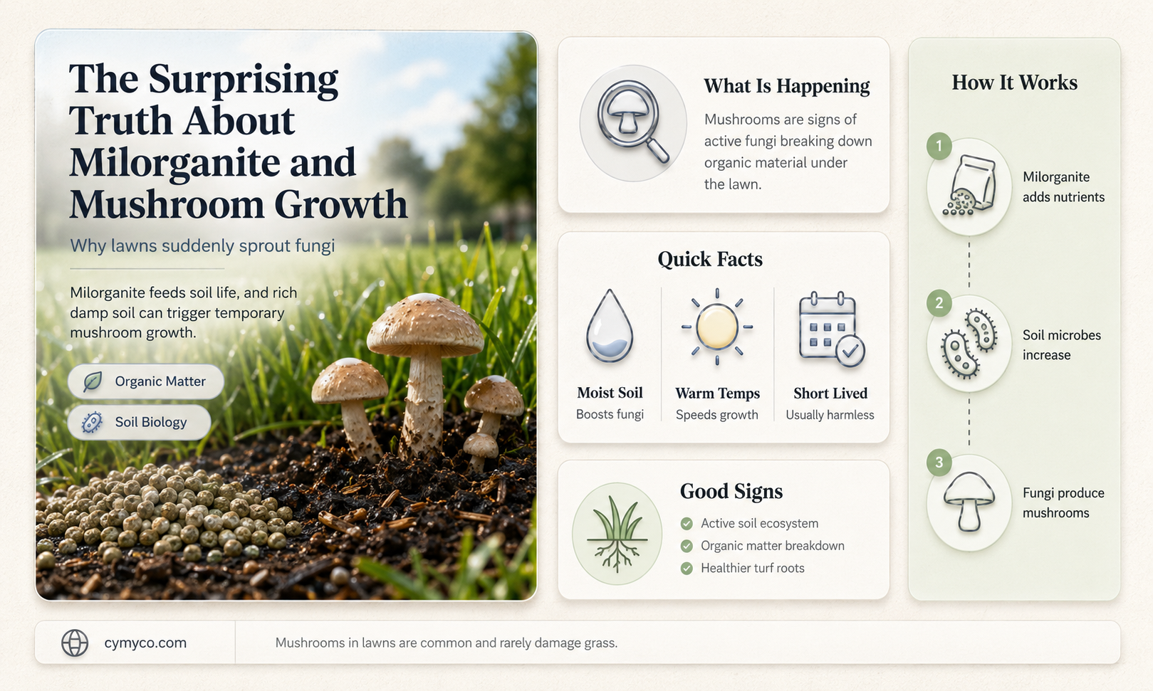 does milorganite cause mushrooms