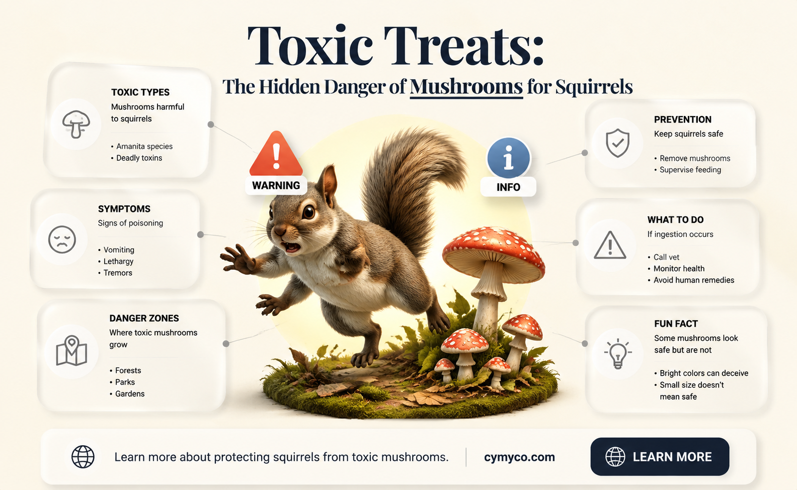 are mushrooms poisonous to squirrels