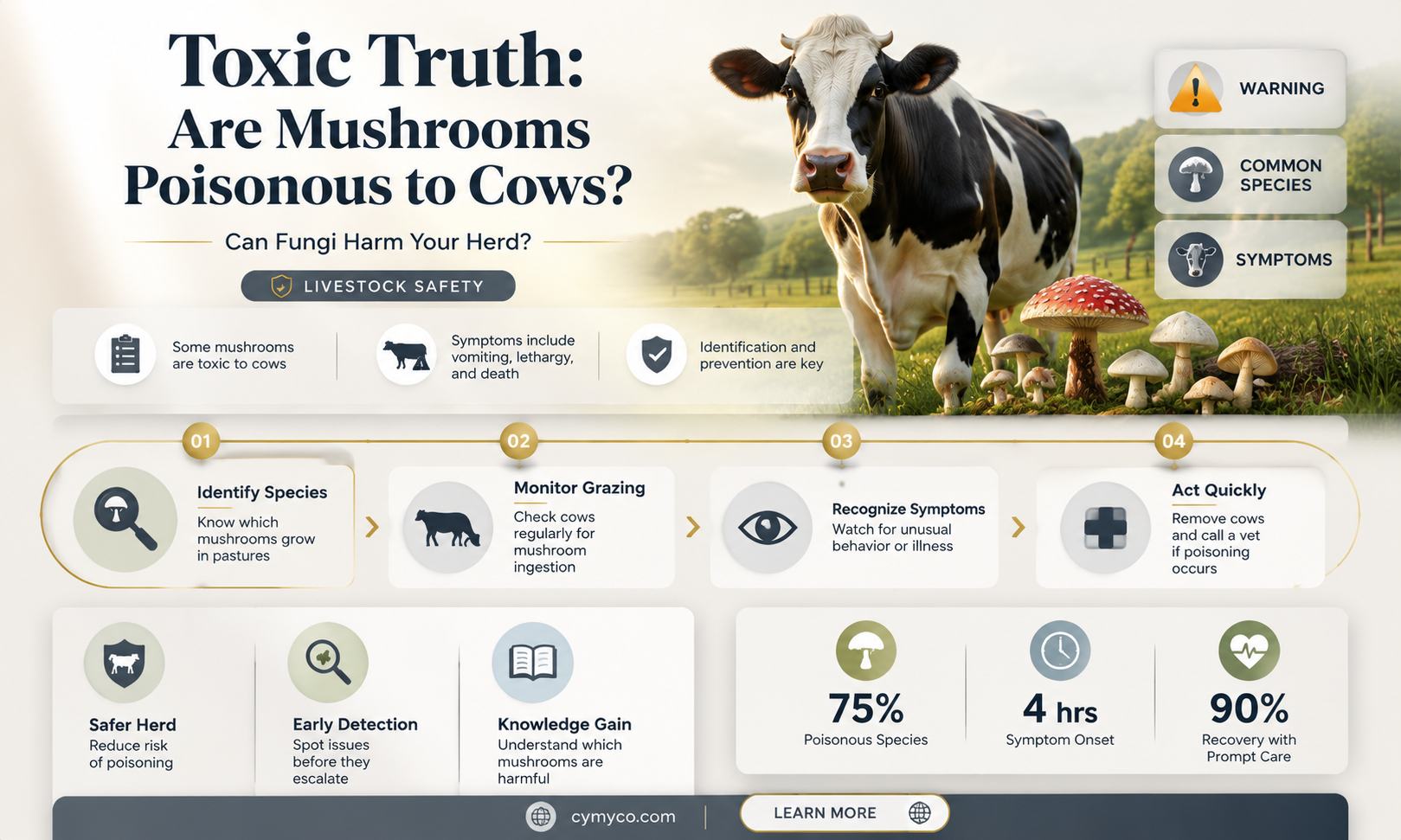 are mushrooms poisonous to cows