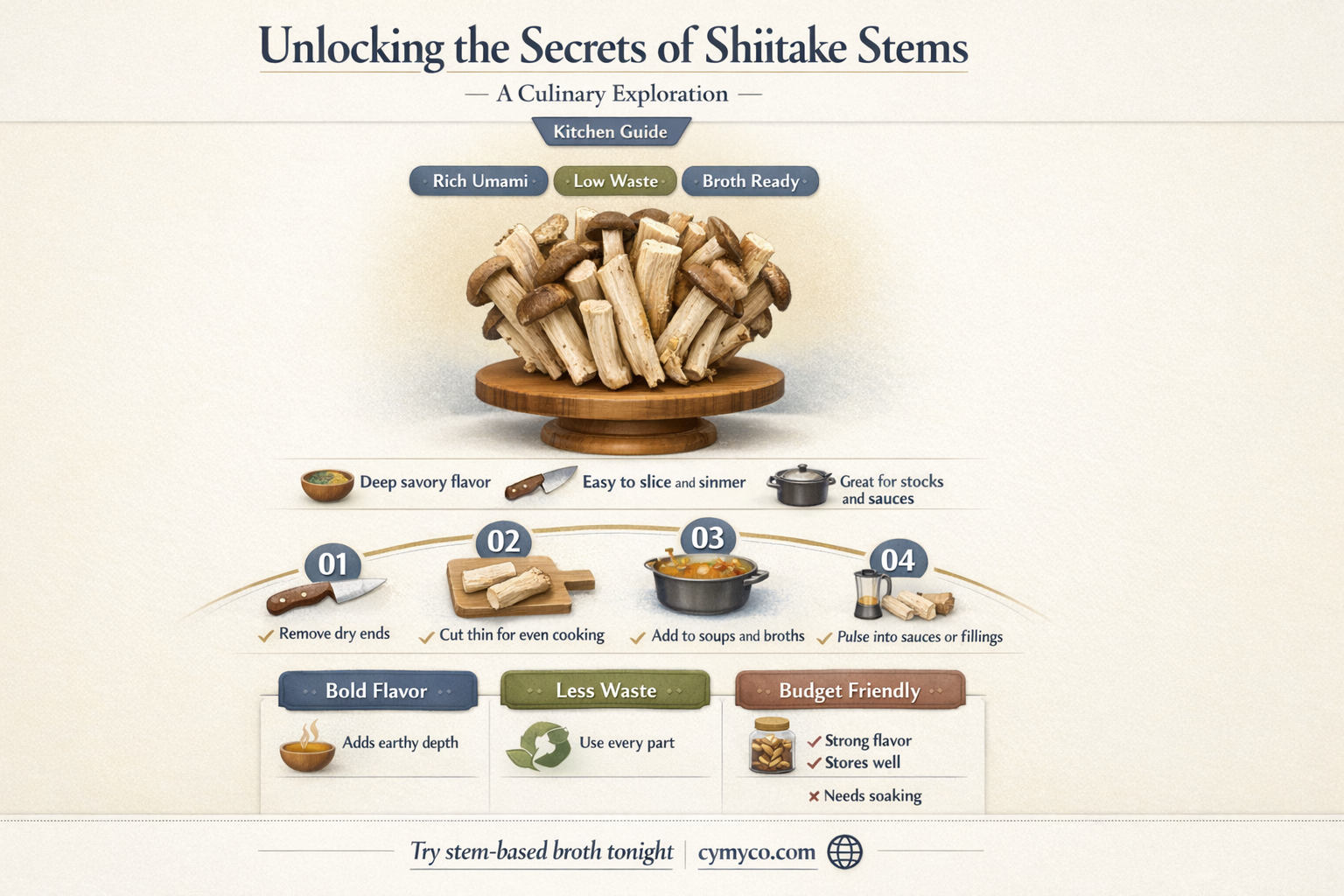 can you use shiitake stems