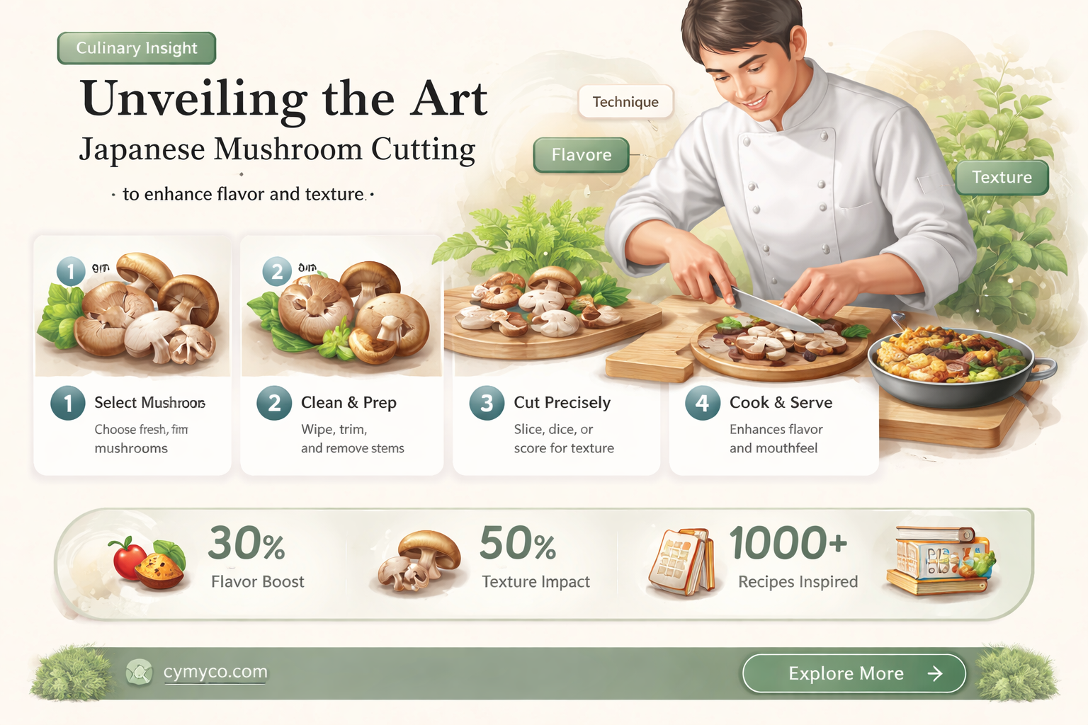 why do japanese cut their mushrooms like they do