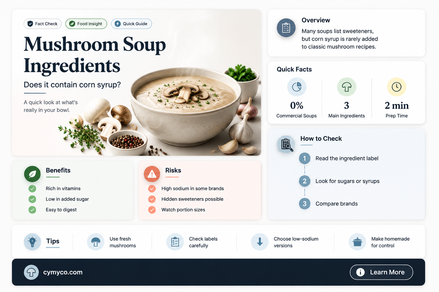 does mushroom soup contain corn syrup