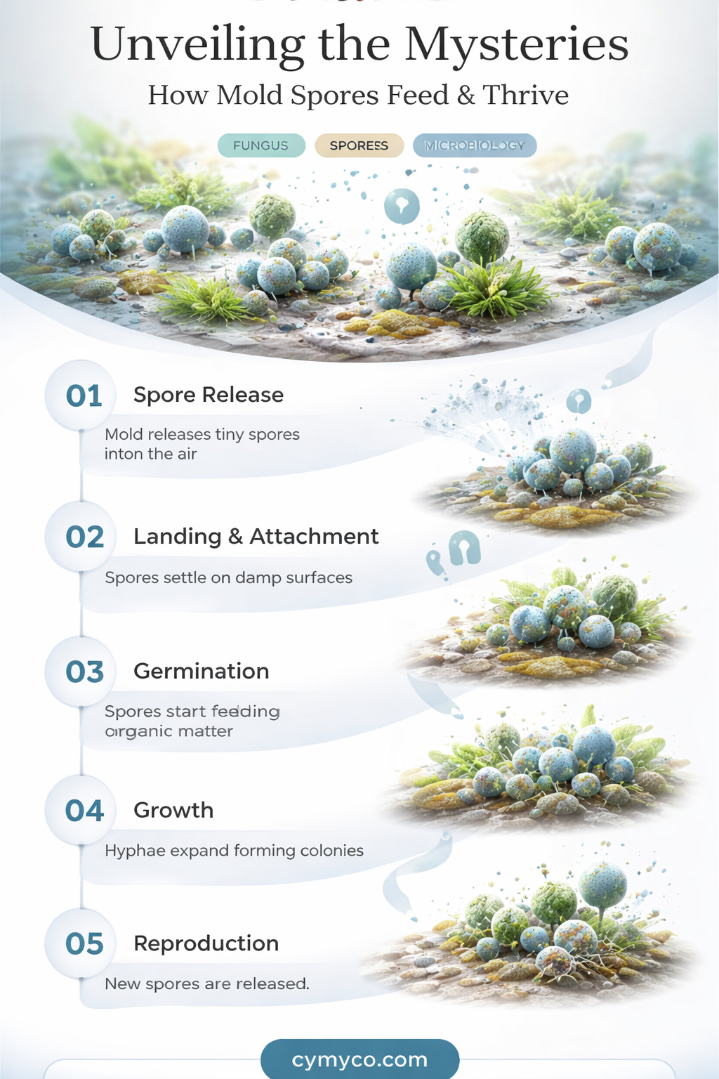 how do mold spores eat