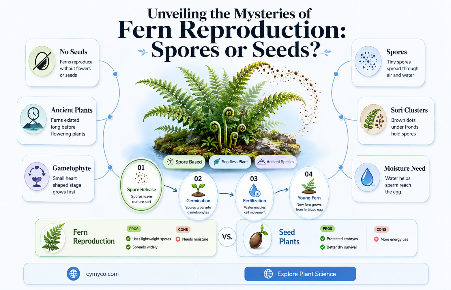 does a fern reproduce by spores