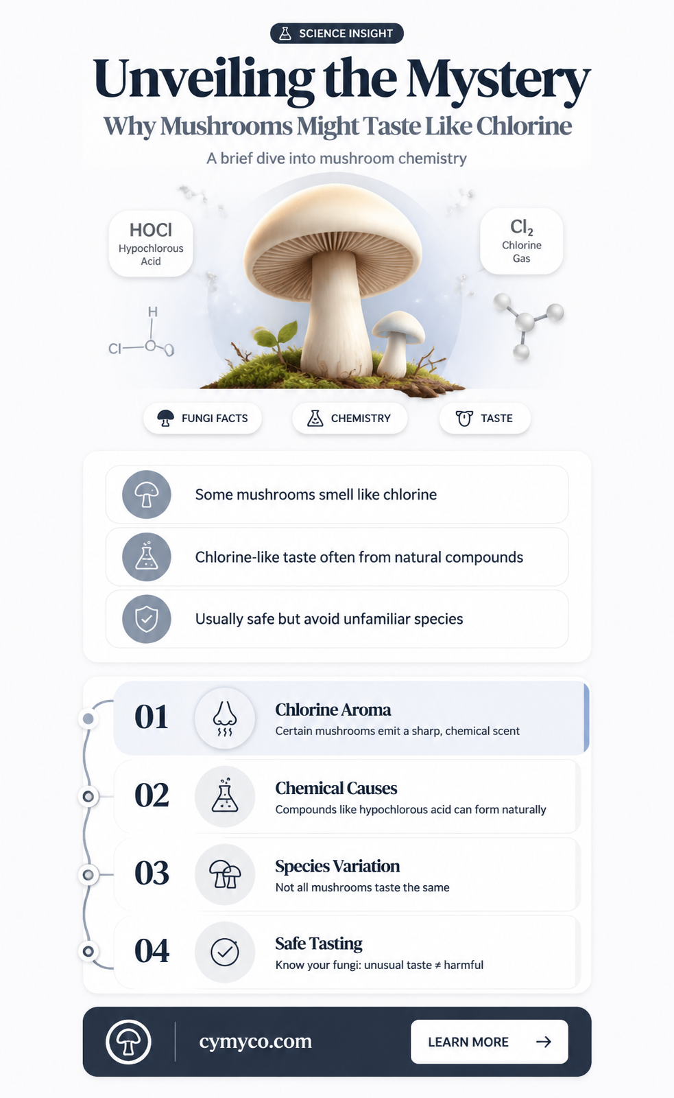 why do mushrooms taste like chlorine