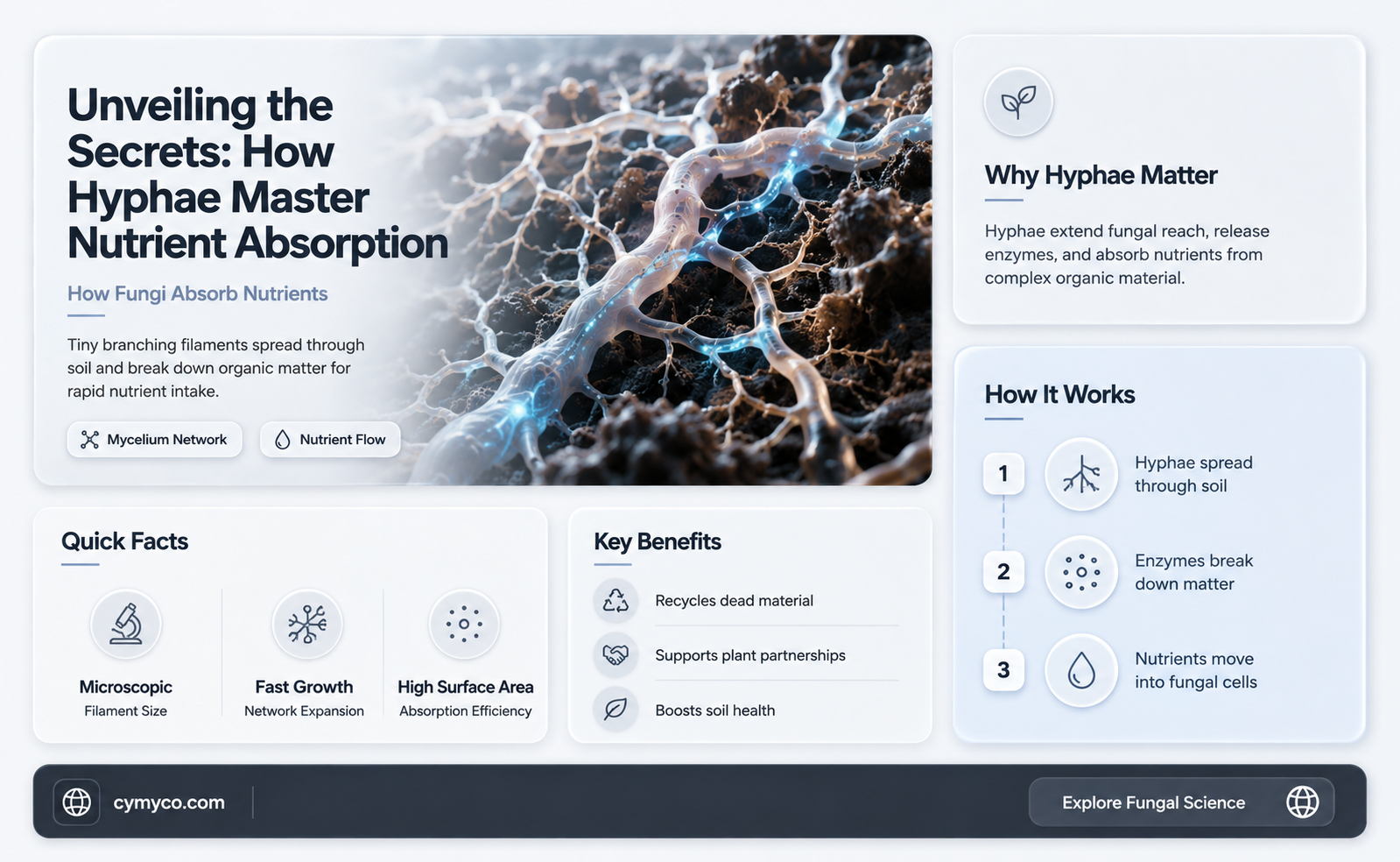 how do hyphae absorb nutrients
