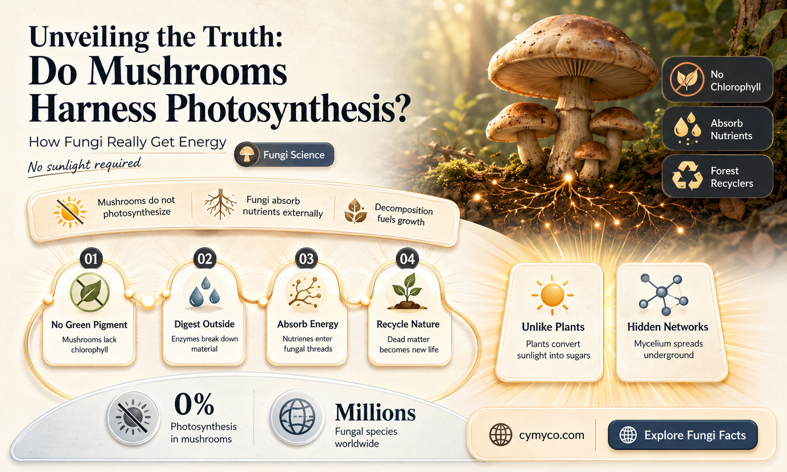 do mushrooms use photosynthesis