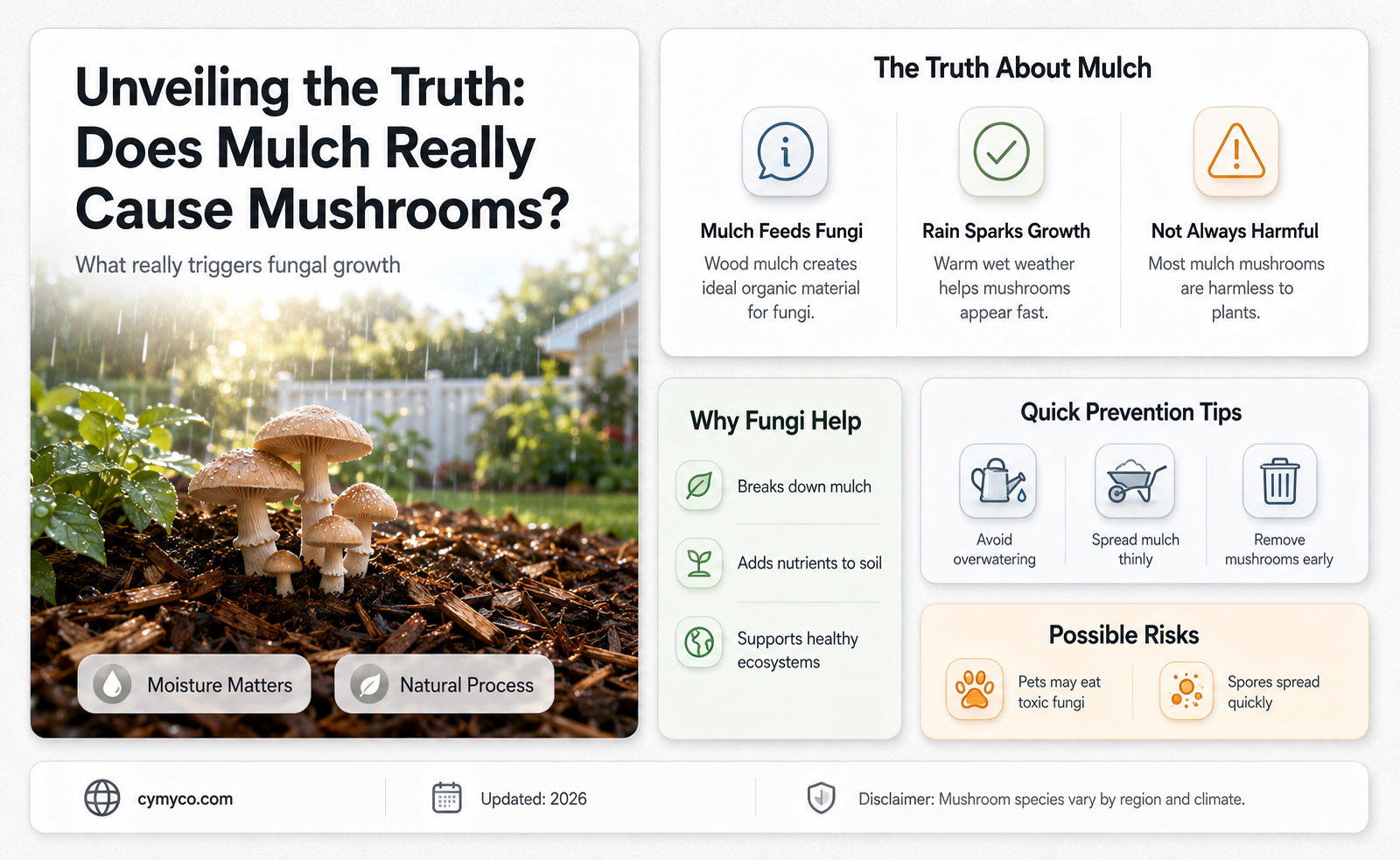 does mulch cause mushrooms