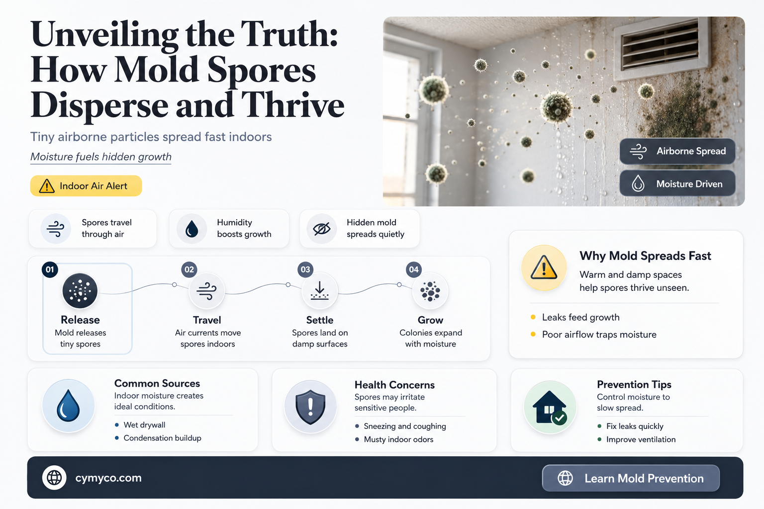 do mold spores spread