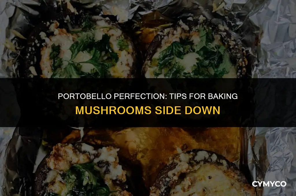what side down when baking portobello mushrooms